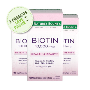 Biotina, 10000mcg, Nature's Bounty, 90 Softgels (3 Un.)