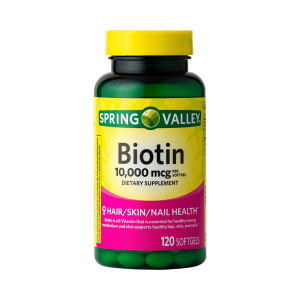Biotina, 10000mcg, Spring Valley, 120 Softgels