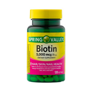Biotina, 5000mcg, Spring Valley, 120 Softgels