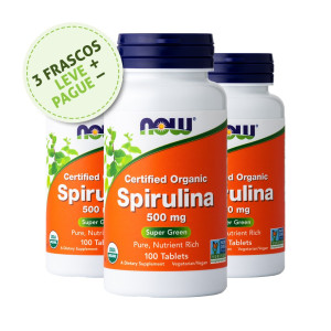 Spirulina (Espirulina), 500mg, Now Foods, 100 Tbs (3 Un.)