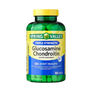 Glucosamina 1500mg, Condroitina 1200, Força Tripla, Spring Valley 160ct