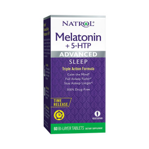 Melatonina 10mg + 5-HTP, Efeito Prolongado, Natrol, 60Tbs