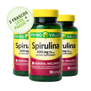 Spirulina (Espirulina), 400mg, Spring Valley, 90 Cps (3 Un.)