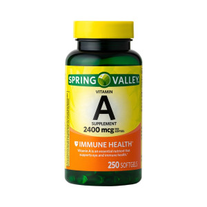 Vitamina A, 2400mcg, Spring Valley, 250 Softgels