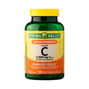 Vitamina C, 2000mg, Força Utra, Spring Valley, 120 Cps
