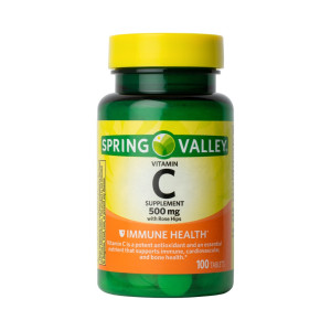 Vitamina C 500mg, Rosa Mosqueta, Spring Valley, 100 Tbs